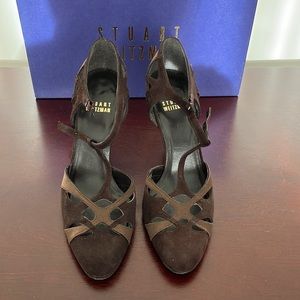 Stuart Weitzman Brown Suede Getty 3.5” Heel